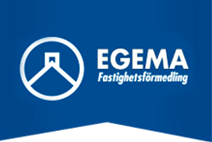 Logotyp för mäklarbyrån Egema Fastighetsförmedling